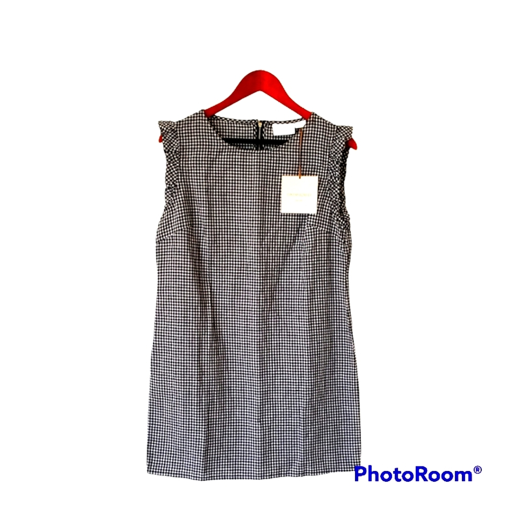 Cynthia Rowley Linen/Cotton Blend Gingham Mini Dress